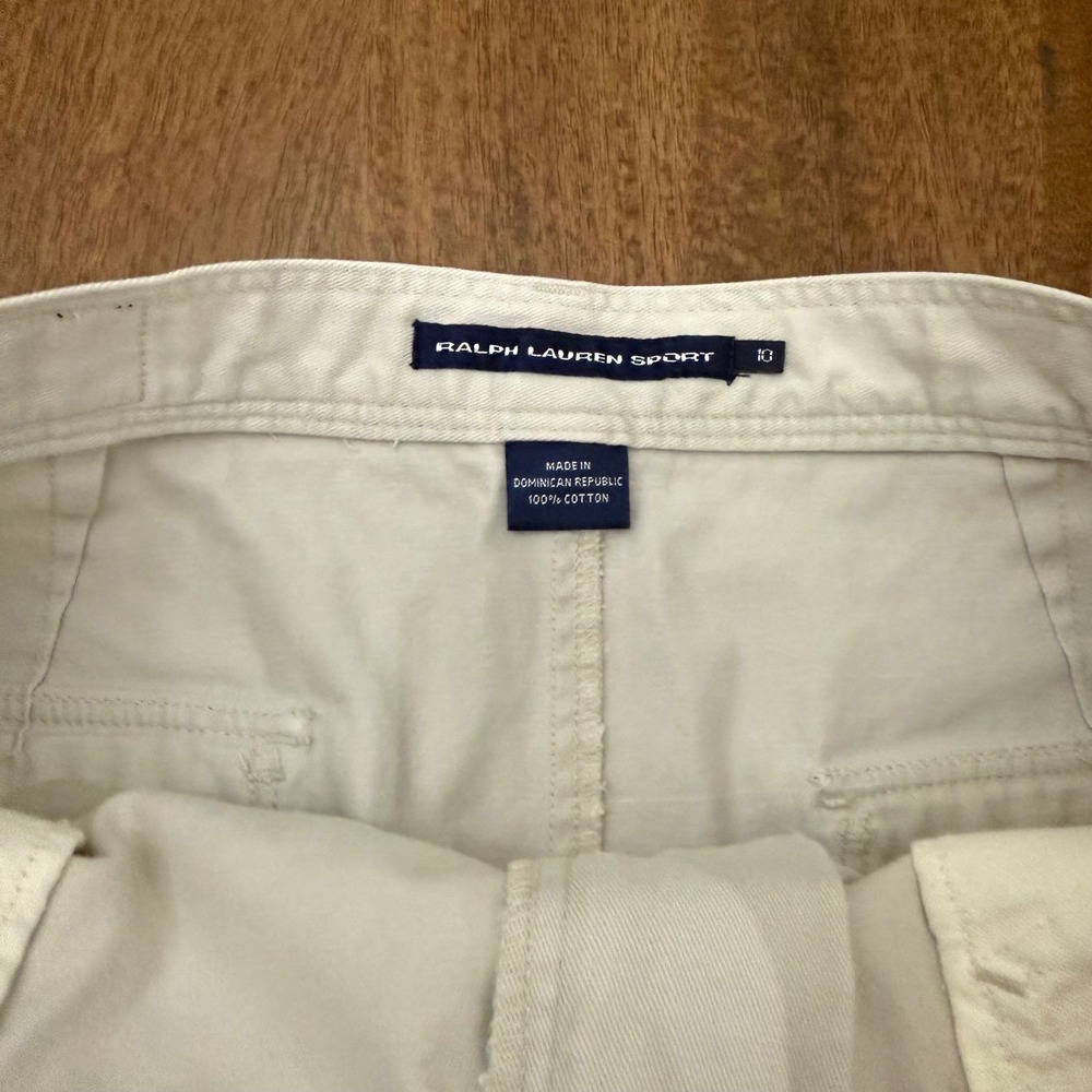 Ralph Lauren Sport Chino Mini Skirt Beige Cotton Twill Size 10 Preppy Golf - Picture 4 of 4